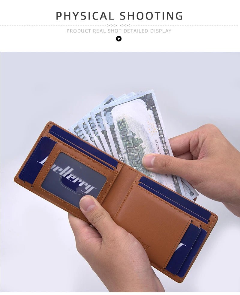 Slim Wallet for Men Leather Money Clip Men's Wallets RFID Blocking Front Pocket Bifold - silverfoxgoods